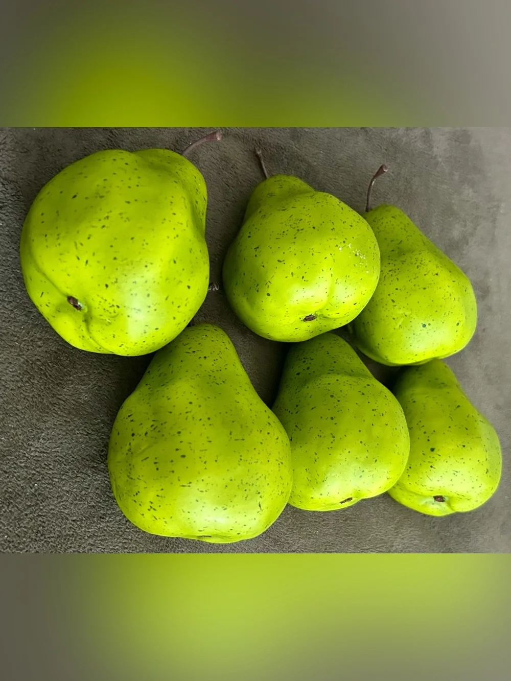 Decorative Green Speckled Pears - Set of 6
